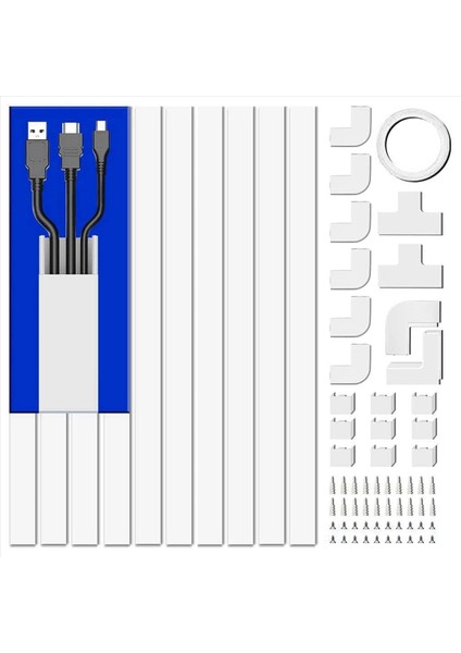 4m Elektrik Kablo Grupları Bir Kordon Için Duvarda Kablo Kapatıcısı Boyanabilir Pvc Kablo Kapağı Kablo Gezisi 20 Pcs L40CM (Yurt Dışından) fiyatları