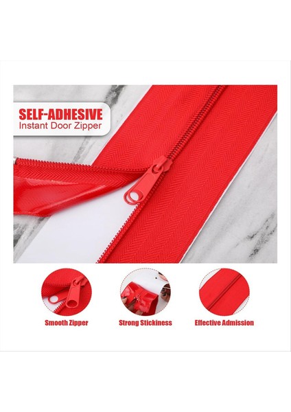 4 Adet Toz Bariyer Fermuarı 7ft x 3in Kendi Kendine Yapışkan Muşamba Çift Fermuar Anında Kapı Toz Koruması Kaplama Kesici ile (Yurt Dışından) fiyatları