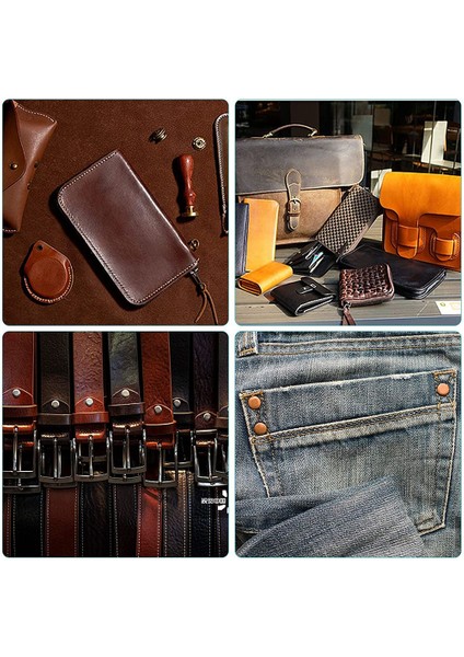 43PCS Bakır Perçinler ve Çapaklar 4 Boyutta Bakır Perçin ve Çapak Ürün Yelpazesi Kemerler Için Cüzdanlar Için Yakalar Deri Çalışma (Yurt Dışından) modelleri