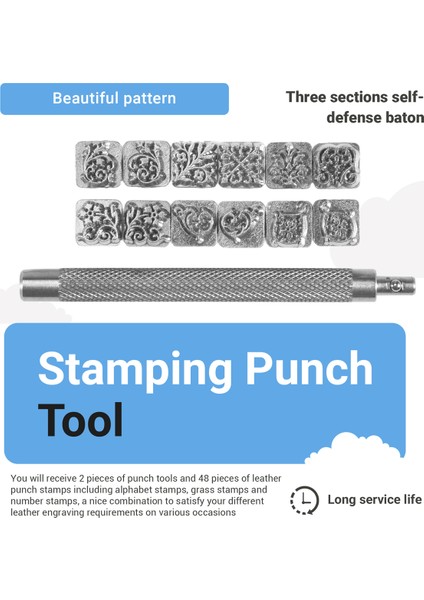 50 Adet Harf ve Sayılar Damgası Seti 6mm Alfabe Deri Yumruk Pulları Metal Çiçek Desen Damga Araçları (Yurt Dışından) fiyatları