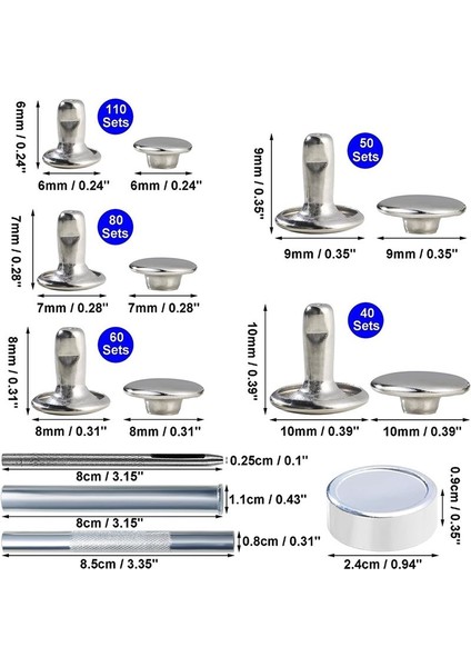 340 Setler Deri Perçin Kiti Perçinler Deri Çift Şapka Perçinler Giyim Giysileri Ayakkabı Torbaları Kemerler Diy (Yurt Dışından) indirimleri