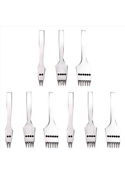 9pcs 4mm Deri Zanaat Yuvarlak Delik Deri Delme Çıkarılabilir Dikiş Çıkarılabilir Kesme Aracı/seti (Yurt Dışından)