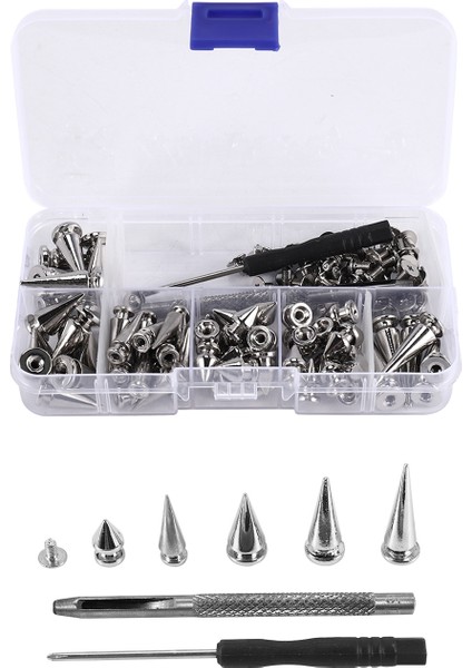 70 Set Gümüş Karışık Şekla Başikler ve Çıtçıtlar Koni Croc Spikes Giyim Ayakkabıları Için Deri Perçin Kiti Kemerler Dıy (Yurt Dışından)