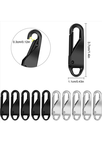 Metal Yedek Fermuar (20 Adet) Zip Onarımı Için Metal Sekmeler Kıyafetler Bagaj Bavul Sırt Çantası Dıy Zanaat Için (Yurt Dışından) fırsatları