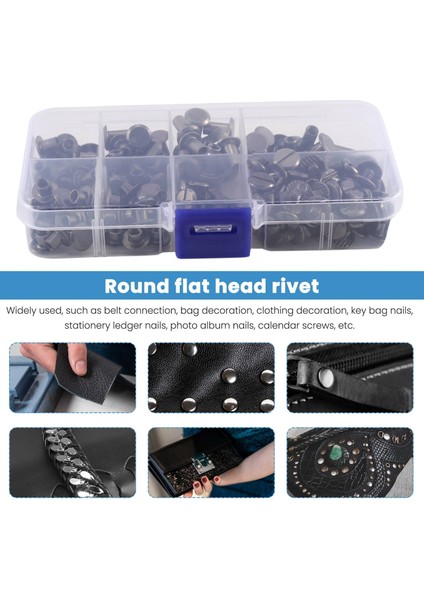 90 Set Chicago Vidaları Çeşitli Kit 6 Boyut Yuvarlak Düz Deri Perçinli Perçinler Metal Vida Çıtçıtları Dıy Deri Craft A (Yurt Dışından) modelleri