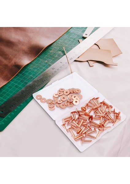 50 Set Bakır Perçin ve Çapak Bakır Perçinler Için Deri Için Deri Cüzdanlar (Yurt Dışından) fiyatları