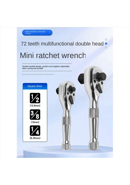 2x 72 Diş Çırpma Soketi Anahtarı Mini 1/4inch 3/8inch Çift Uçlu Tork Anahtar Sulağı Çubuk Tornavida Bit Tool (Yurt Dışından) fiyatları