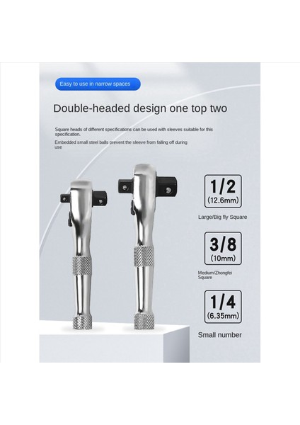 2x 72 Diş Çırpma Soketi Anahtarı Mini 1/4inch 3/8inch Çift Uçlu Tork Anahtar Sulağı Çubuk Tornavida Bit Tool (Yurt Dışından) fırsatları