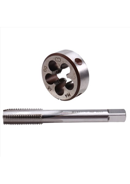 2pcs M14X1 5 Tap Die Set Set Yüksek Hızlı Çelik Tap Die Sleeve Makine Tezgahı Iç ve Harici Iplik Dokunma Için Kullanılır (Yurt Dışından)