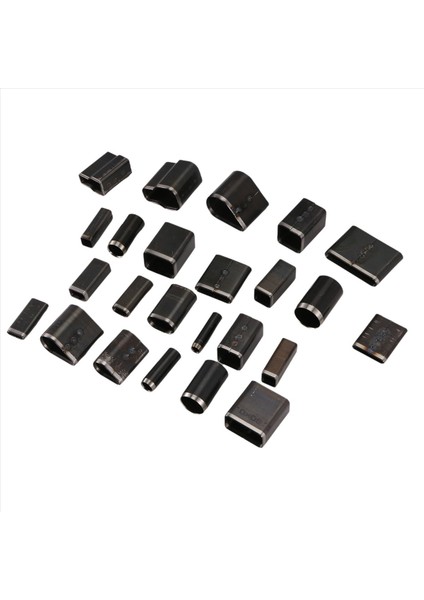 24PCS Deri Kesme Ölümü Set Deliği Hollow Punch Cutter Dıy Alet Kiti Kısa Deri Kemer Sondaj Aracı Oval Yuvarlak Kare (Yurt Dışından)