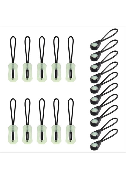20 Pcs Kendinden Parlak Fermuar Çeker Fermuar Çekme Kafası Karanlıkta Parıltı Açık Hava Dağcılık Kampı Için (Yurt Dışından)