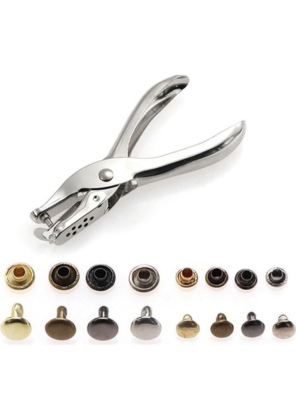 360 Set Kutulu 6mm 8mm Çift Taraflı Perçin Yuvarlak Kapak Perçin Deri Döşeme + Kurulum Aracı Kiti + Pense (Yurt Dışından) modelleri