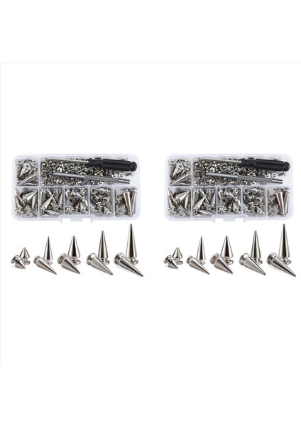 140 Set Gümüş Karışık Şekla Başikler ve Çıtçıtlar Koni Croc Spikes Giyim Ayakkabıları Için Deri Perçin Kiti Kemerler Dıy (Yurt Dışından)