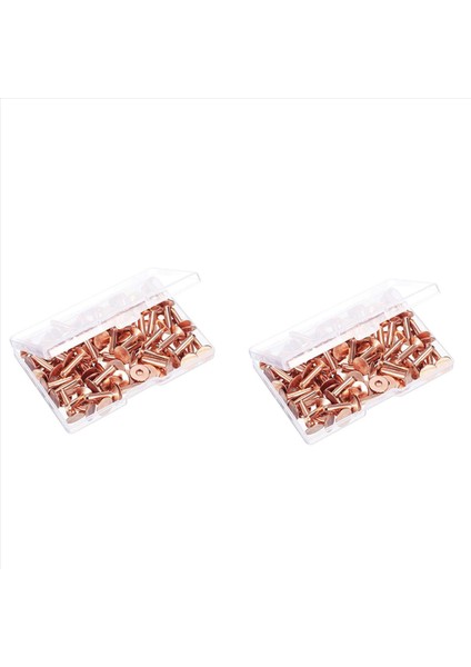 200 Set Bakır Perçin ve Çapak Yıkayıcılar Deri Bakır Perçin Tutturucu Yakalar Deri Diy Zanaat Malzemeleri (Yurt Dışından)