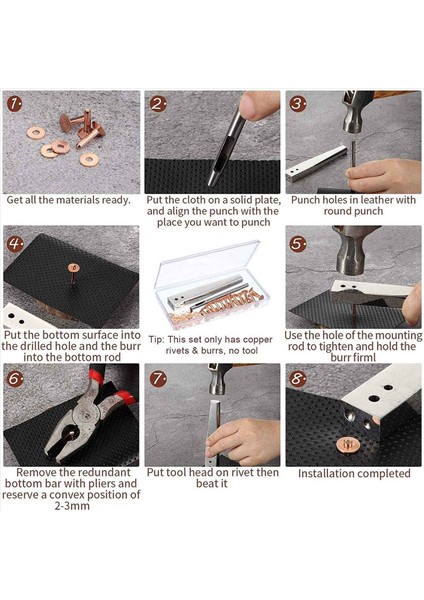 200 Set Bakır Perçin ve Çapak Yıkayıcılar Deri Bakır Perçin Tutturucu Yakalar Deri Diy Zanaat Malzemeleri (Yurt Dışından) fırsatları