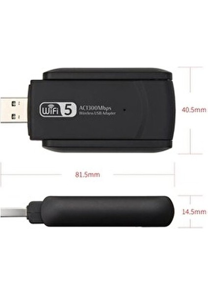 Sn 1300 Mbps Çift Anten USB 3.0 Kablosuz Adaptör 2.4ghz 5ghz Yüksek Hızlı Bağlantı