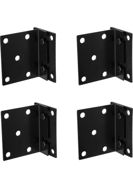 4 Adet Yatak Çerçevesi Seti Post Çift Kanca Yuvası Braketi 3 5 Inç x 3inch Metal Yatak Ray Kanca Tabağı Siyah Yatak Aksesuarları (Yurt Dışından)
