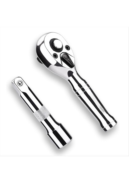 Güdük Ratchet Set-3/8in Drive Cırcır Sapı Uzatma Çubukları 72-T Tersinir Hızlı Serbest Bırakma Head Mini Cırcır Anahtarı (Yurt Dışından)