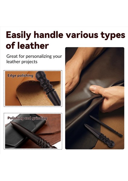 2 Pcs Leathercraft Slicker Yuvarlak Burnisher Abanoz Ahşap Deri Burnisher Deri Slicker Aracı Deri Cilalı Çubuklar Kenar Slicker Narra (Yurt Dışından) fırsatları