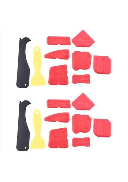 18 Adet Silikon Sızdırmazlık Maddesi Kaplama Aletleri Mutfak Için Kalafat Alet Kitini Düzleştirme Banyo Zemin Sızdırmazlığı Kırmızı (Yurt Dışından)