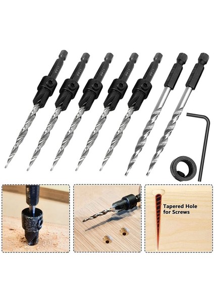 5pcs Ahşap Counkink Matkap Bit Seti 2 Adet Sayaç Platin Yerine Yedekleme Konik Matkap Ucu Delme Pilot Deliği (Yurt Dışından) fiyatları