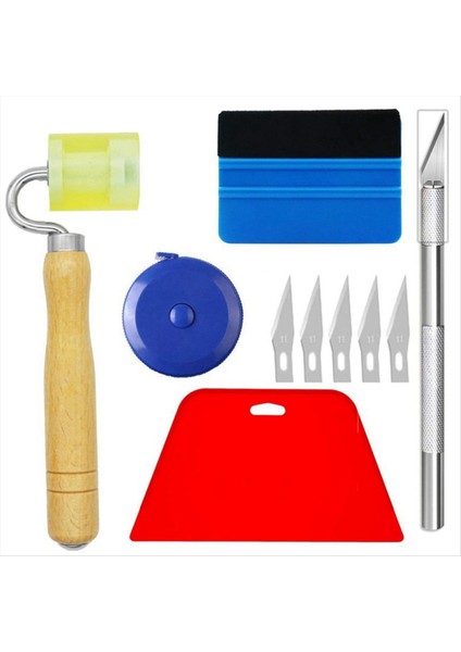 10 Parçalı Duvar Kağıdı Yumuşatma Aracı Kiti Araba Filmi Onarım Fişi Kenar Dikiş Kenarı Kazıyıcı Seti (Yurt Dışından)