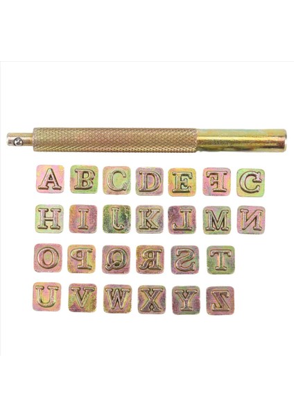 26PCS Çelik Alfabe Pulları Deri Zanaat Damgaları Için Set Seti 26 Ingilizce Harfler Metal Damga Seti Leathercraft (Yurt Dışından)