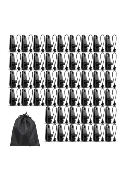 30 Adet Muşamba Klipsleri ve 30PCS Top Bungee Kordonları Muşamba Kelepçeleri Ağır Hizmet Tipi Kilidi Kavrama Çadır Bağlantı Elemanları Klips Havuz Tente Kapağı (Yurt Dışından)
