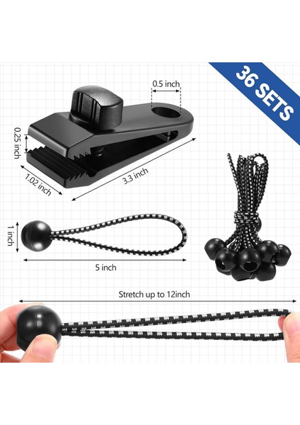 30 Adet Muşamba Klipsleri ve 30PCS Top Bungee Kordonları Muşamba Kelepçeleri Ağır Hizmet Tipi Kilidi Kavrama Çadır Bağlantı Elemanları Klips Havuz Tente Kapağı (Yurt Dışından) fiyatları