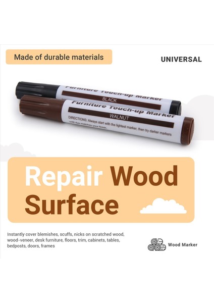 Mobilya Onarım Kiti Ahşap Işaretçiler - 17 Işaretler Seti - Kara Zemberi Ahşap Zeminler Için Kaleme Kişili Markalar ve Balmumu Çubukları (Yurt Dışından) fırsatları