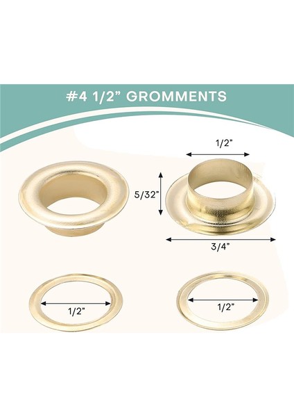 Grommet Tool Kit Grommet &amp Washer Grommet Kit 500PCS 2 Grommets Kit Deri Çantalar Banner Için Uygun (Altın 1/2inch) (Yurt Dışından) fiyatları