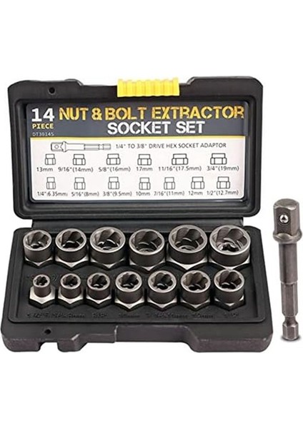 14 Pc Lug 3/8inch Darbe Cıvatası Somun Extractor Seti Somun Çıkartma Kiti 1/4inch-3/4inch Twist Socket Seti (Yurt Dışından)
