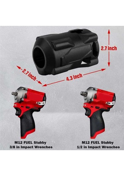 Araç Boot 49-16-2554 Yalnızca Milwaukee M12 Yakıt Stubby 1/2 Inç ve 3/8 Impact Wench 2555-20 2555P-20 Siyah (Yurt Dışından) fiyatları