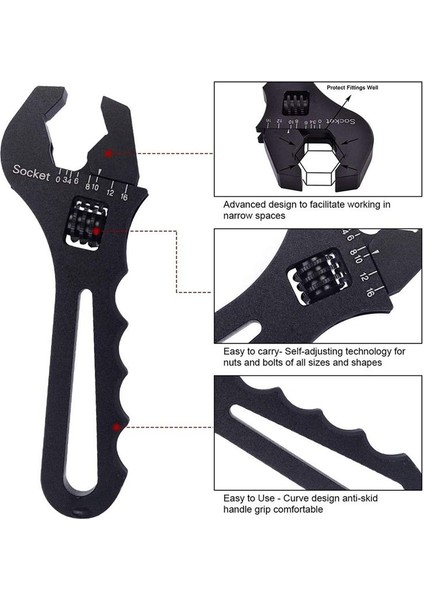 AN3-AN16 Tüp Anahtarı Hortum Anahtarı V-Tipi Ayarlanabilir Anahtar Hortumu Bulma Mavisi (Yurt Dışından) fiyatları