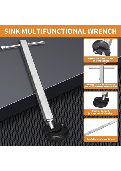 Teleskoping Havzası Anahtarı Ayarlanabilir 3/8 Inç Ila 1-1/4 Inç Çene Kapasitesi Küvet Tahliyesi Tesisat Anahtarı Için Lavabo Anahtarı (Yurt Dışından) modelleri
