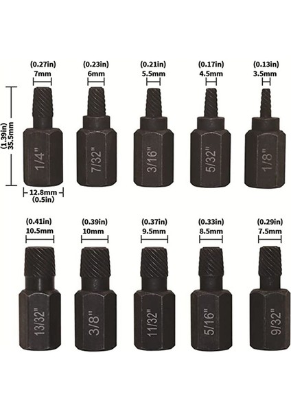 Hasarlı Cıvata Çıkma Kitlerini Çıkarmak Için 10 Pc Cıvata Çıkma Set Vidası ve Çıkartma Kiti (Yurt Dışından) fiyatları