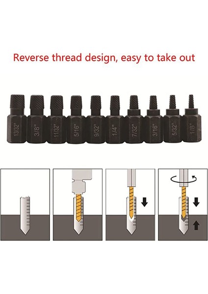 Hasarlı Cıvata Çıkma Kitlerini Çıkarmak Için 10 Pc Cıvata Çıkma Set Vidası ve Çıkartma Kiti (Yurt Dışından) indirimleri