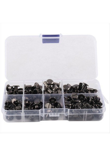 180 Set Chicago Vidaları Çeşitli Kit 6 Boyut Yuvarlak Düz Deri Perçinli Perçinler Metal Vida Çıtçıtları Dıy Deri Craft A (Yurt Dışından) fiyatları