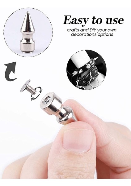 270 Set Sivri Uçlar ve Saplamalar Karışık Şekil Punk Spike Perçinler Metalik Koni Vidalar Deri Zanaat Için Kurulum Aracı ile (Yurt Dışından) fiyatları