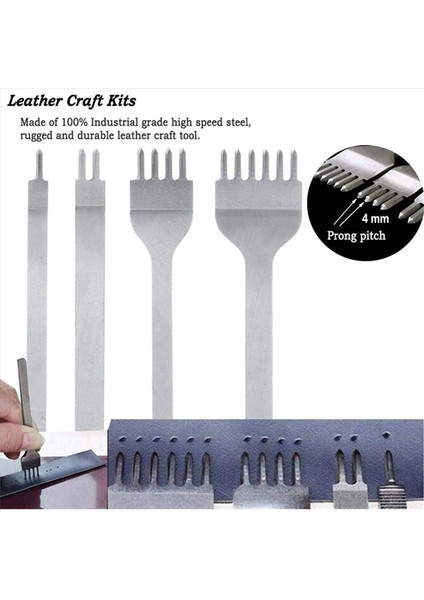 18PCS 1/2/4/6 Prong Dıy Döküm Dikiş Kesme Seti Deri Kenar Skiving Dıy Craft Aracı (4mm) (Yurt Dışından) modelleri
