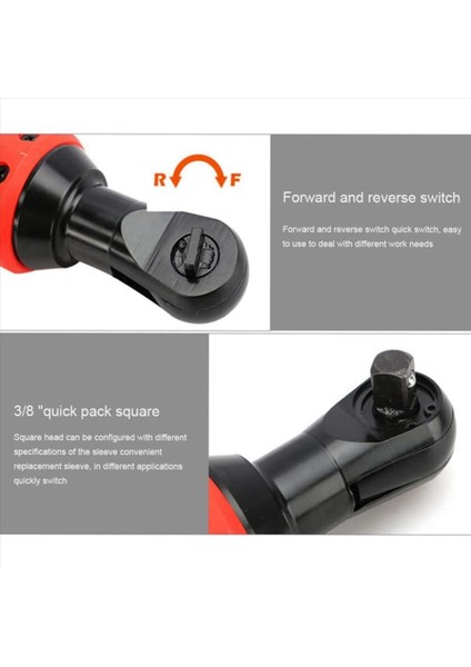 2x Cırcır Anahtarı Kafası 3/8 Inç Kare Sürücü Elektrikli Kablosuz Ratchet Anahtarı Endüstriyel Sınıf Aracı Için 10MM Ağır Dereceli (Yurt Dışından) indirimleri