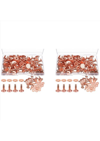 100 Set Bakır Perçin ve Çapak Bakır Perçinler Için Deri Için Deri Cüzdanlar Yakalar Deri Diy 1/2 Inç (Yurt Dışından)