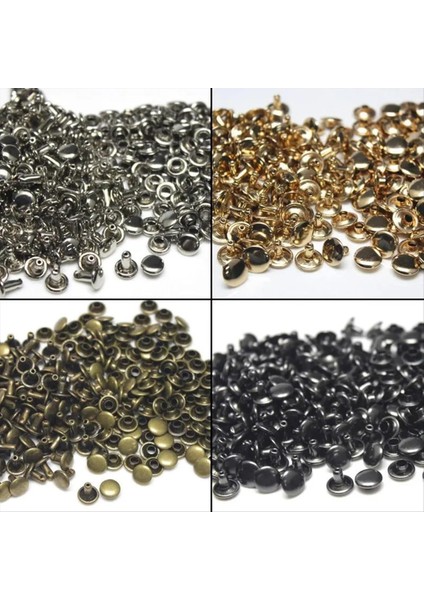 Deri Perçin Kiti 180 Set Çift Kapak Perçinleri Boru Şeklindeki 4 Renk 3 Boyutta Deri Perçin ve Enstantane Ince Deri Ceket Için (Yurt Dışından) fırsatları