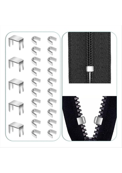 Fermuar Onarım Kiti 5 Fermuarı Değiştirme Kaydırıcı Kiti Fermuarlar Zip Kafa Alt Durağı ve Üst Düzenleme Fermper (Yurt Dışından) indirimleri