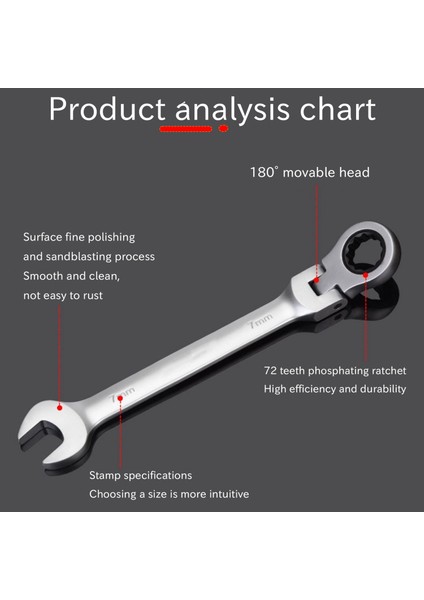7mm Esnek Kafa Cırcır Eylem Anahtarı Salın Somun Aracı (Yurt Dışından) modelleri