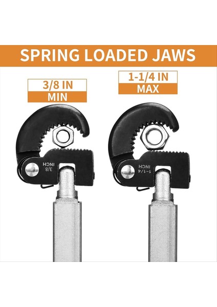 Teleskoping Havzası Anahtarı Lavabo Anahtarı Ayarlanabilir 3/8 Inç Ila 1-1/4in Kapasiteli Küvet Tesisatçı Anahtarlar Aracı (Yurt Dışından) indirimleri