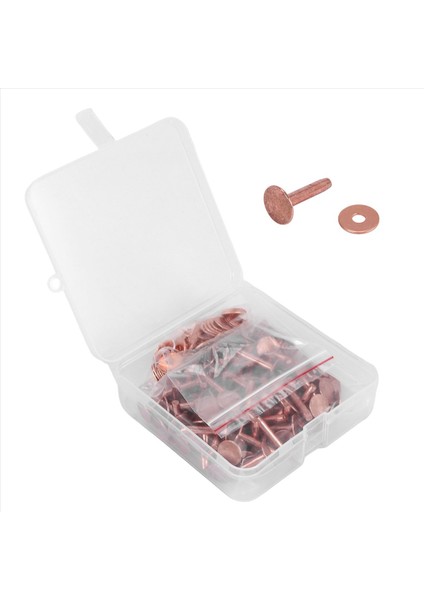 100 Set Bakır Perçin ve Çapak Yıkayıcılar Deri Bakır Perçin Tutturucu Cüzdanlar Için Yakalar Deri Diy Zanaat Malzemeleri (Yurt Dışından)