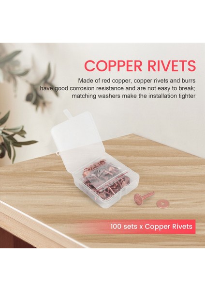 100 Set Bakır Perçin ve Çapak Yıkayıcılar Deri Bakır Perçin Tutturucu Cüzdanlar Için Yakalar Deri Diy Zanaat Malzemeleri (Yurt Dışından) fırsatları