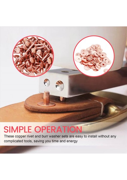 100 Set Bakır Perçin ve Çapak Yıkayıcılar Deri Bakır Perçin Tutturucu Cüzdanlar Için Yakalar Deri Diy Zanaat Malzemeleri (Yurt Dışından) indirimleri
