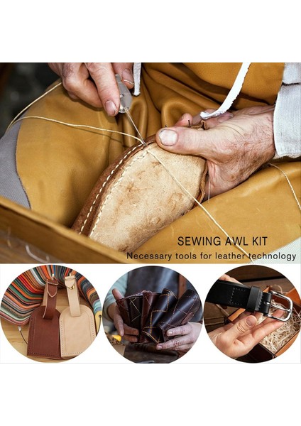Dikiş Ahl Kiti Taşınabilir Deri Dikiş Dikiş Awl Iplik Kiti Deri Zanaatkarların Günlük Kullanım Araçları Için Dıy Zanaat Için (Yurt Dışından) fiyatları